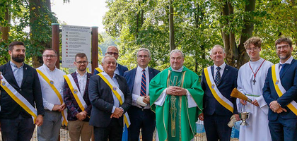 Polish Knights Stand in Front of the Blessed Michael McGivney playground.jpg