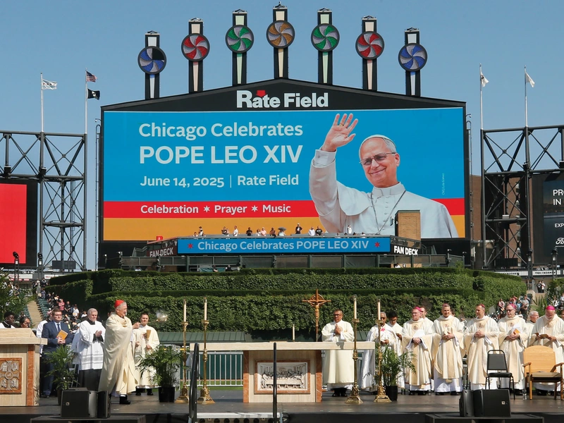 Cardinal Blase Cupich celebrates Mass at Rate Field.