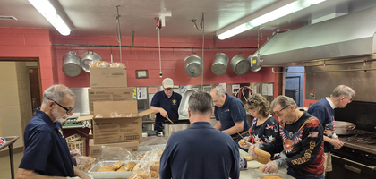 Members of Manordale Valley Council 4226 in Murrysville, Pa., and volunteers prepare sausage sandwiches for the council’s annual car show at St. John de La Salle Parish on Memorial Day weekend. The show, which featured more than 350 show cars and was attended by about 400 people, raised $15,000 for Westmoreland Food Bank’s Military Share Program; PA Hero Walk, which supports veterans in need of housing, food and more; Clelian Heights, a Catholic ministry for individuals with disabilities; and the parish.