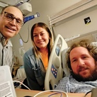 Roger Foley (right), a man with an acute neurological disease with Lino DeFacendis (left) and Amber Scharf.