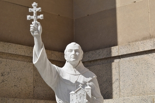 A statue of St. Junipero Serra at the Basilica of the National Shrine of the Immaculate Conception in Washington