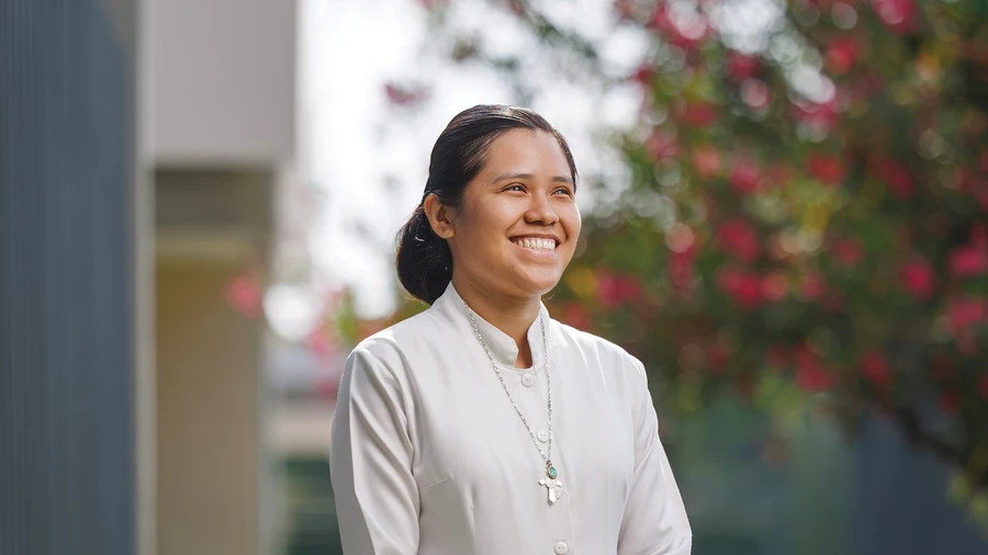Sister Eva Medina Hernández of the Sisters of the Sacred Heart of Jesus is pictured in Guadalajara, Mexico.