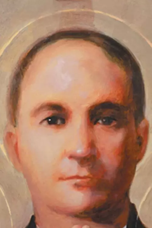 Close up of St. Miguel de la Mora's face.