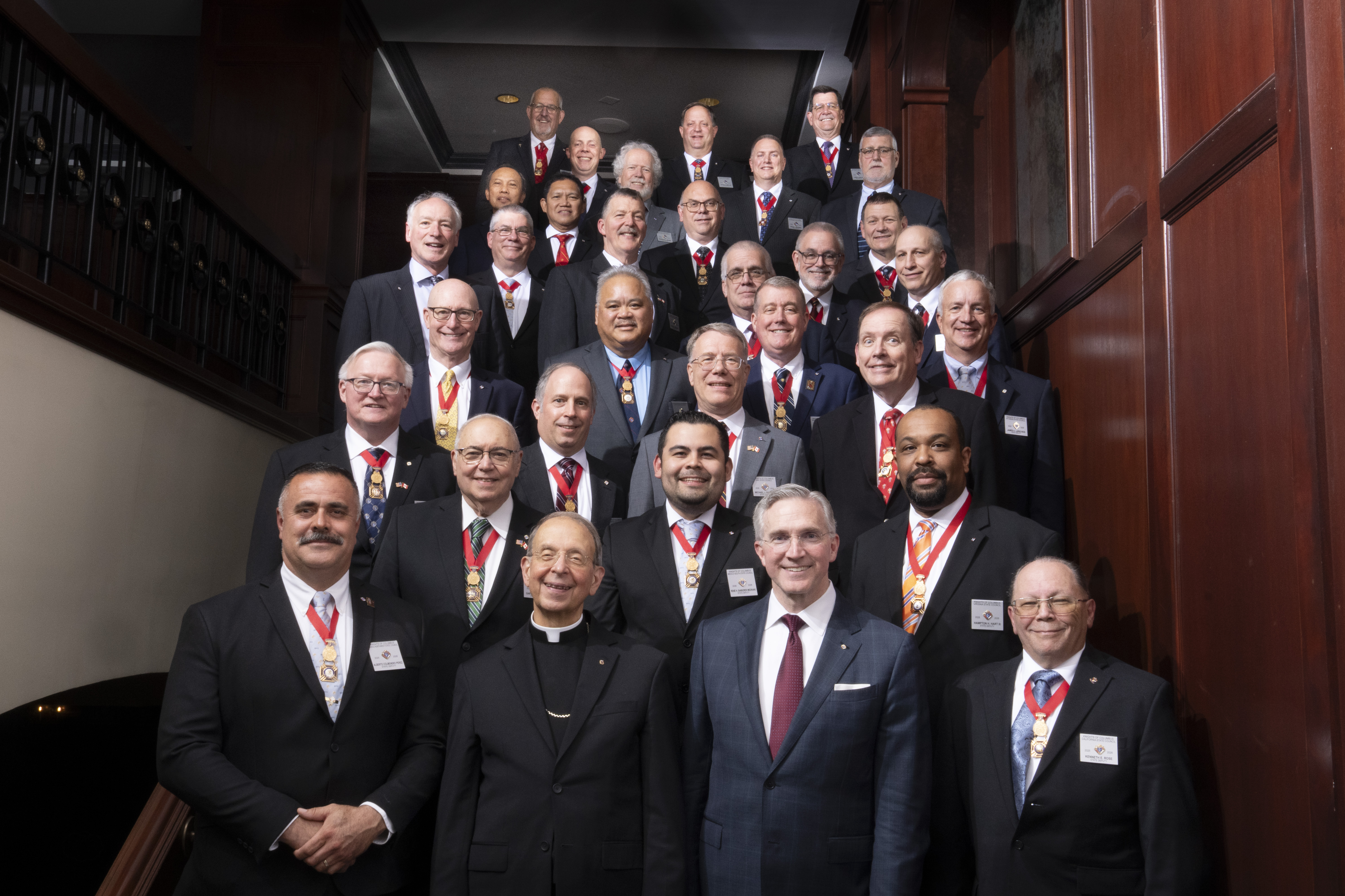 New Knights of Columbus state deputies are pictured with Supreme Knight Patrick Kelly and Supreme Chaplain Archbishop William Lori.
