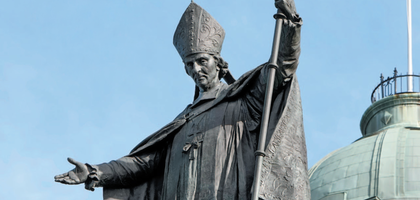 Statue of St. François de Laval, the first Bishop of Québec. (Photo by Paul Haring)