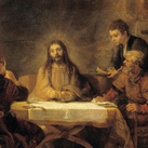 Supper at Emmaus (oil on canvas) by Rembrandt (1606-1669) (Photo Josse / Bridgeman Images)

