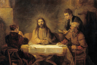 Supper at Emmaus (oil on canvas) by Rembrandt (1606-1669) (Photo Josse / Bridgeman Images)
