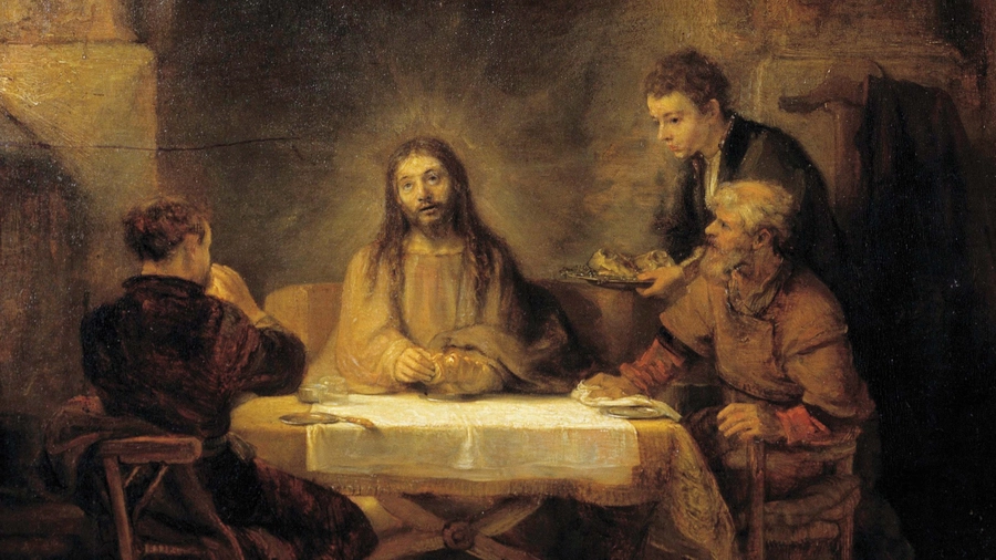 Supper at Emmaus (oil on canvas) by Rembrandt (1606-1669) (Photo Josse / Bridgeman Images)

