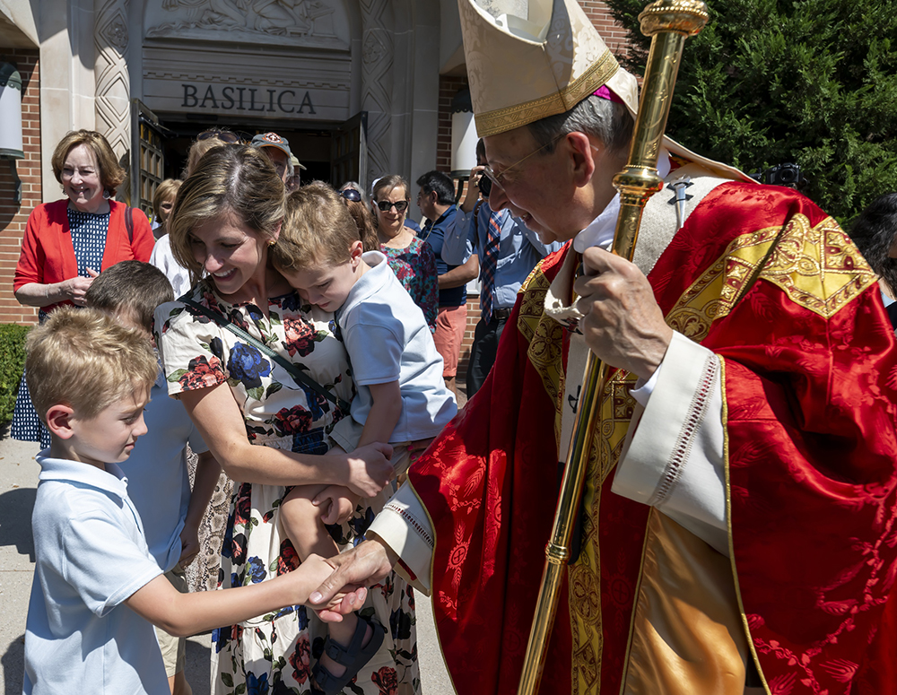 Supreme Chaplain Archbishop William Lori Greets Family