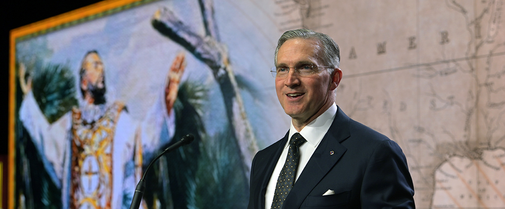 Supreme Knight Patrick Kelly delivered his annual report to the 141st Supreme Convention in Orlando, Fla., on Aug. 2, praising members for their work around the world and announcing new initiatives to help Knights grow closer to Christ, as the Order strives to be “First in Faith and Charity.”