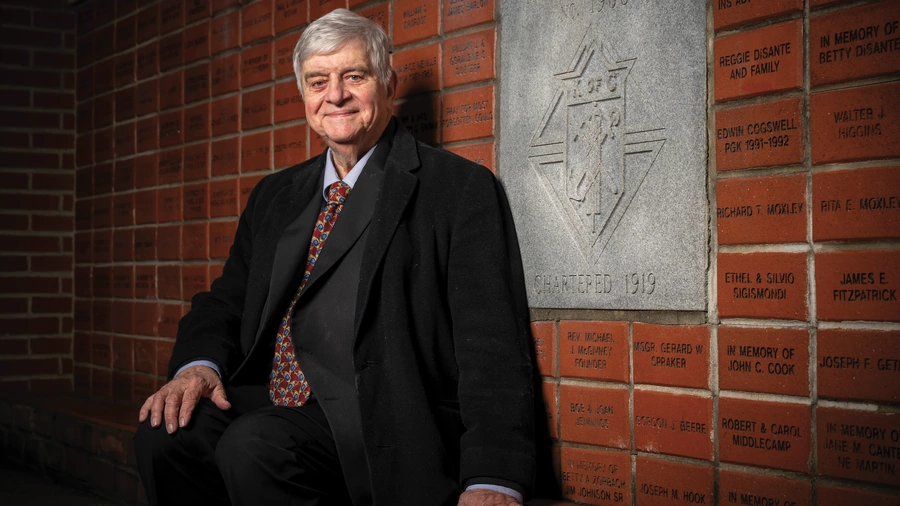 Timothy McCarthy is pictured outside Beaumont Hall, home of Patapsco (Md.) Council 1960, where he has been an active member for nearly four decades. 