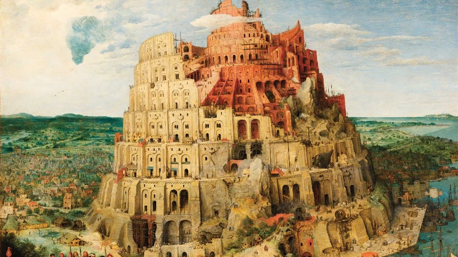 The Tower of Babel (1563, oil on oak wood) by Peter Breugel the Elder (c. 1525–1569)