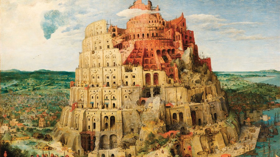 The Tower of Babel (1563, oil on oak wood) by Peter Breugel the Elder (c. 1525–1569)