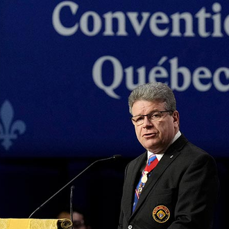 Ontario State Deputy Bruce Poulin delivers the reading during the votive Mass of Sts. Joachim and Anne at the 142nd Supreme Convention in Québec City on Aug. 7.