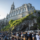 Warriors to Lourdes pilgrims and other military personnel gather for Mass in the Lourdes Grotto