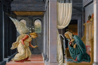 "The Annunciation," Botticelli (Alessandro di Mariano Filipepi) Italian, ca. 1485–92