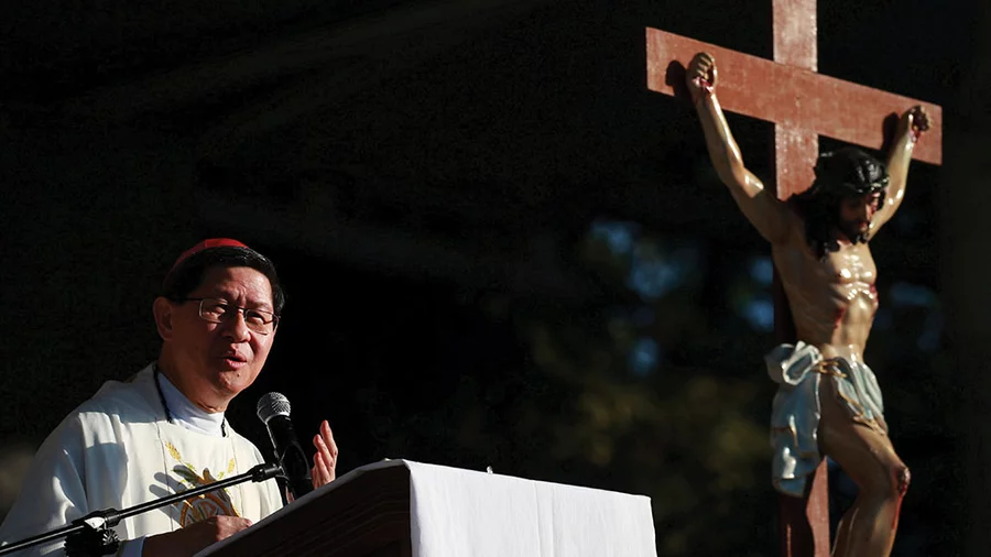 Cardinal Luis Antonio Tagle delivers a homily