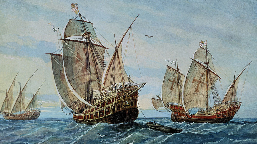 Portrait of La Pinta, La Niña and La Santa Maria