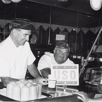 United Service Organization -- Here, council members staff a USO site in Hollywood, Calif.
