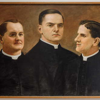 Portrait of the three McGivney priest-brothers: Michael is featured in the center, flanked on the left, by Patrick and on the right, by John. 