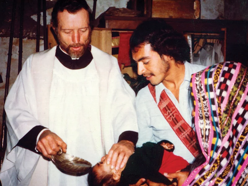 Blessed Stanley Rother baptizes a baby