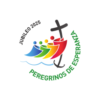 El logotipo del Jubileo de 2025, con el texto “Peregrinos de Esperanza”.