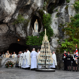 The Knights joined the Archdiocese for Military Services in 2012 to support military for a pilgrimage to Lourdes.