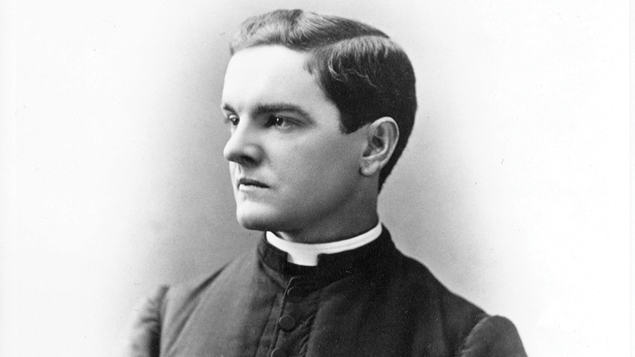 Black and white portrait of Father McGivney