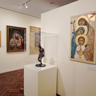 Photo of the temporary exhibit "Do This In Memory of Me: National Sacred Art Exhibit."