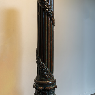 Lamppost fragment was originally positioned on a street neighboring the site of the former World Trade Center in New York City.