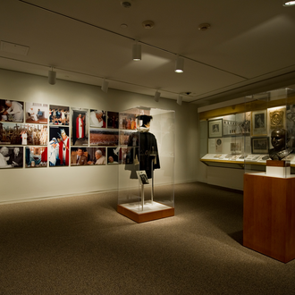 Photo of the Papal Gallery looking toward a photo display on Pope John Paul II, March 14, 2011.