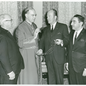 New York councils supplied rosaries for the military in Vietnam. Cardinal Cooke of New York blessed them before his annual Christmas trip to Vietnam.