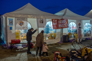 Knights organized "Mercy Centers" to provide respite of warmth, food, and prayer to Ukrainians leaving their homes for safer space.