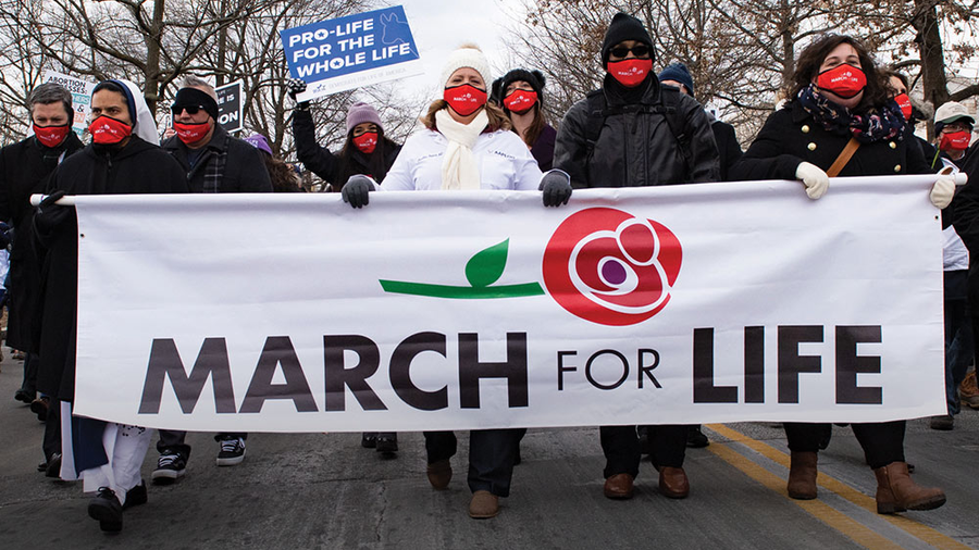 A group of pro-life leaders marches to the U.S. Supreme Court in Washington, D.C.