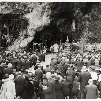 The Lourdes Grotto was the site of prayer to visiting servicemen and other visitors following World War I.